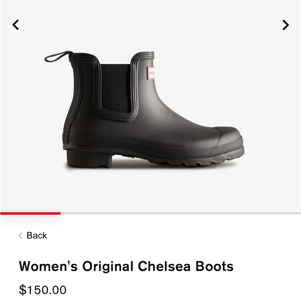 Women’s Hunter Chelsea hunter ankle boots. Waterproof rubber. Size 8